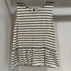 J Crew Striped Peplum Tank